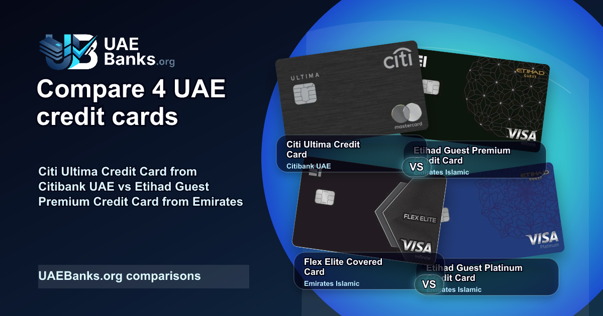 Citi Ultima Credit Card vs Etihad Guest Premium Credit Card vs Flex Elite Covered Card vs Etihad Guest Platinum Credit Card comparison thumbnail